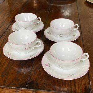 Richard Ginori 1735 Italy Roselline 4 Teacups 4 Saucers